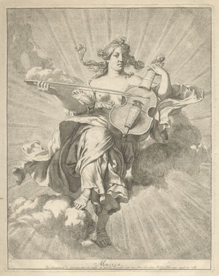 Item #37159 Musica. Fine large etching. Ca. 1685. VIOLA DA GAMBA, Gérard de Lairesse