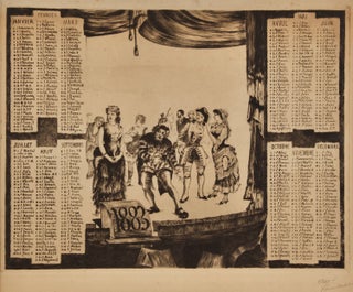 Item #37163 Calendar for the year 1883. Etching and drypoint. Giuseppe VERDI, - Rigoletto