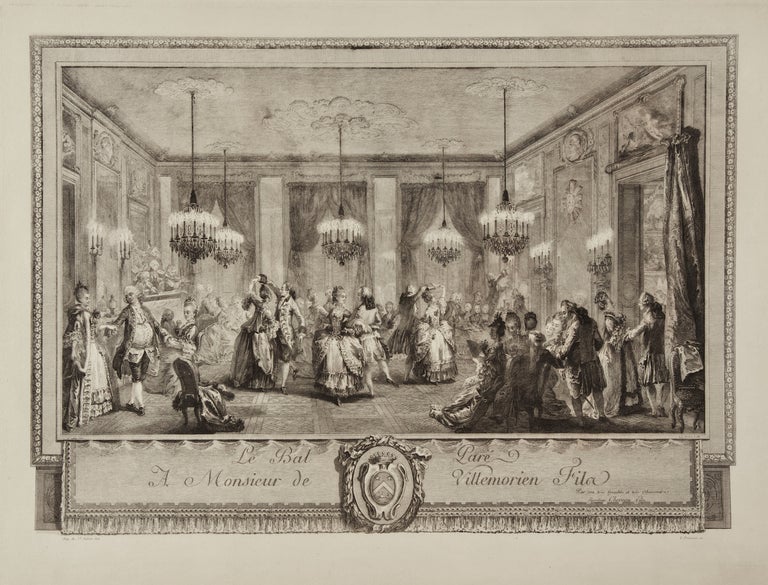 Item #37164 Le Bal Paré A Monsieur de Villemorien Fils. Etching and engraving by L. Provost after the drawing by Augustin de Saint-Aubin (1736-1807). FRANCE - 18th Century.