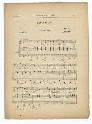 Item #37314 Barcarolle ... Poésie de C. du Locle. Chantée par Mr. Capoul. [Song for. Jules...