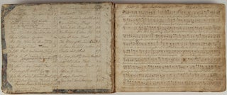 18th century English manuscript collection of psalms and anthems for voice or multiple voices and unrealized bass ca. 1760-1785. Includes an early setting of the famous Christmas hymn "Hark! the Herald Angels Sing"