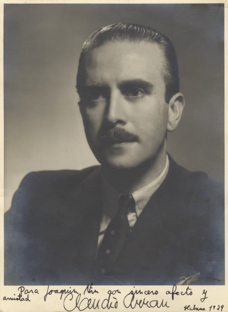Item #39011 Fine bust-length photograph inscribed by the noted Chilean-born American pianist to Cuban-born American composer and pianist Joaquín Nin. Claudio ARRAU.