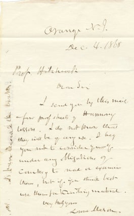 Item #39042 Autograph letter signed in full. Lowell MASON