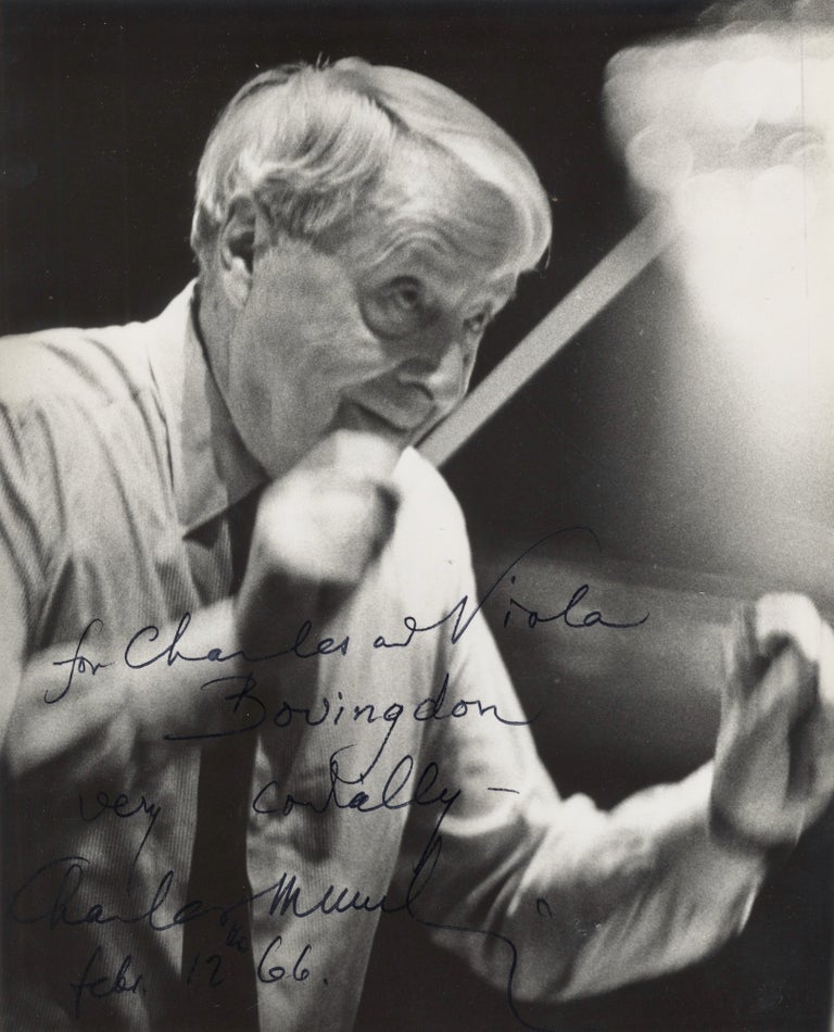 Item #39044 Photograph of the distinguished conductor, signed in full. Charles MUNCH.