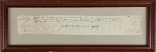 Item #39095 Receipt on vellum signed and dated 1665. Sir George ca. 1625-ca. 1684 DOWNING