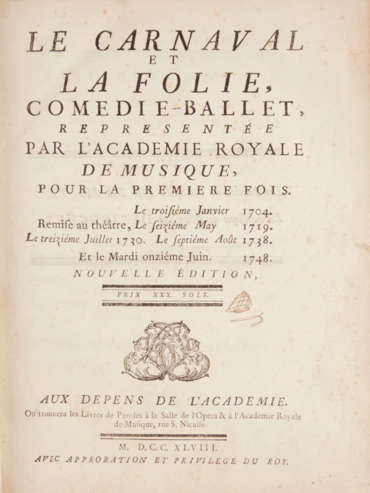 Item #39101 Collection of rare 18th century French ballet libretti. BALLET LIBRETTI - 18th Century - French.