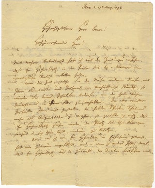 Item #39124 Autograph letter signed ("A. v. Kotzebue") to "Hochwohlgebohrerer Herr Baron!" August...