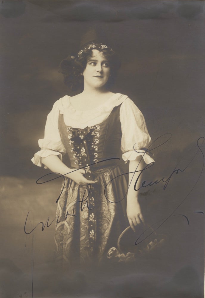 Item #39147 Photograph of the noted soprano in Lortzing's comic opera Der Wildschütz with autograph signature. Frieda HEMPEL.