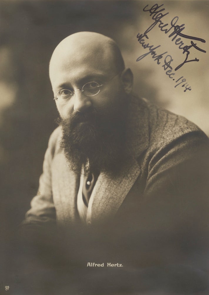 Item #39148 Bust-length photograph of the noted conductor with autograph signature and date New York December 1914. Alfred HERTZ.