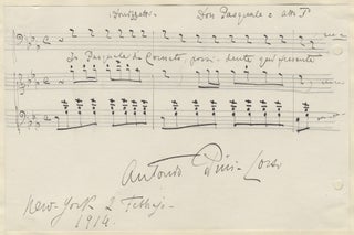 Item #39160 Autograph musical quotation in the hand of the Italian baritone from Donizetti's Don....