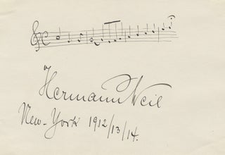 Item #39163 Autograph musical quotation. Hermann WEIL