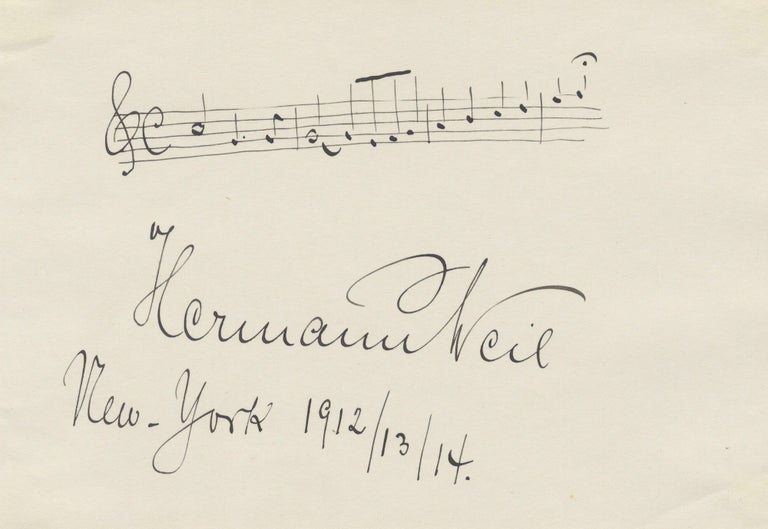Item #39163 Autograph musical quotation. Hermann WEIL.