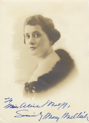Item #39172 Large bust-length photograph of the American soprano with autograph signature. Mary...