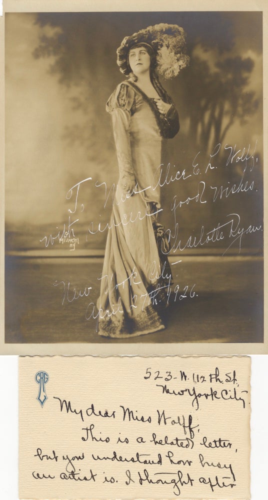 Item #39181 Full length Mishkin photograph of the soprano as Princess Eudoxie in Halévy's La Juive with autograph signature. Charlotte d. 1946 RYAN.