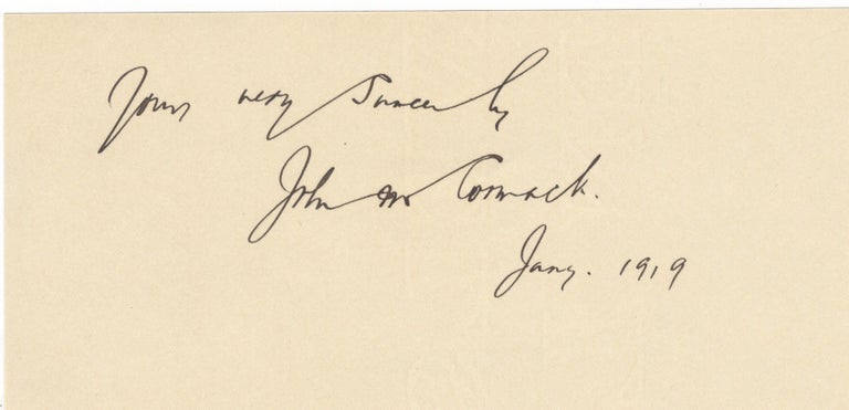 Item #39182 Album leaf with autograph signature. John McCORMACK.