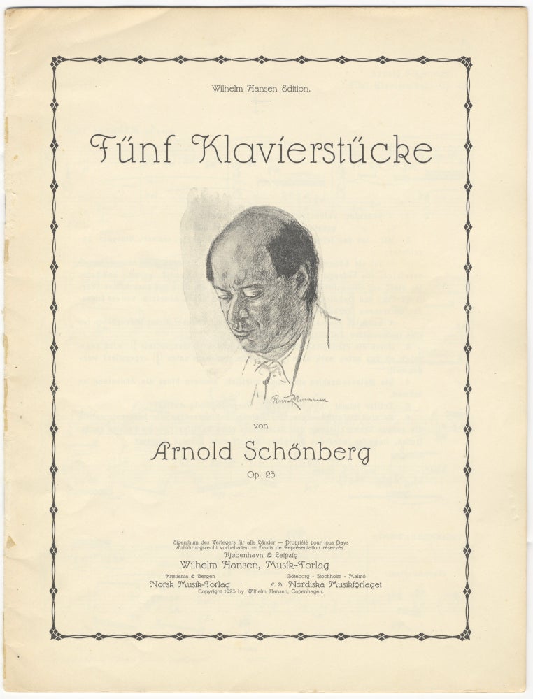 Item #39224 Fünf Klavierstücke ... Op. 23. Arnold SCHOENBERG.