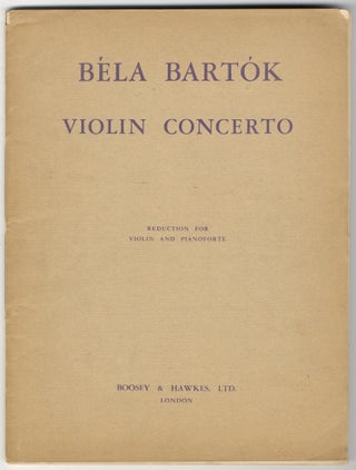 Item #39227 Concerto for Violin and Orchestra. Reduction for Violin and Pianoforte by the...