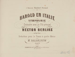 Item #39251 Harold en Italie. Symphonie pour Orchestre avec un Alto principal ... Op: 16....