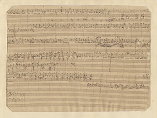 Oberon. Autograph musical manuscript working score of the complete chorus and ballet, number 21 from the third act of the opera. Ca.1826