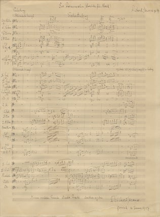 Item #39280 Der Rosencavalier (Komödie für Musik) ... Op. 59. Autograph musical manuscript full...