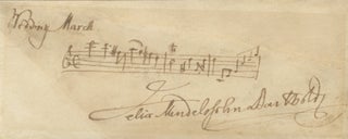 Item #39286 Autograph musical quotation from the composer's famous Wedding March from his suite...