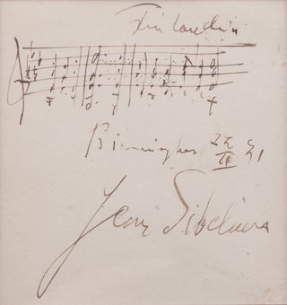 Item #39287 Autograph musical quotation from the composer's celebrated tone poem Finlandia, op....