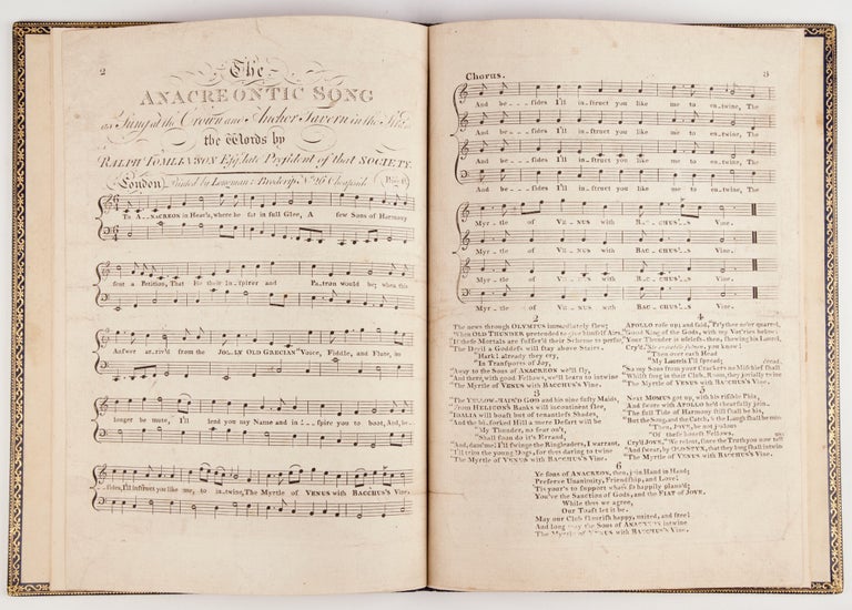 Item #39303 The Anacreontic Song as Sung at the Crown and Anchor Tavern in the Strand the Words by Ralph Tomlinson Esqr. Late President of that Society. ... Price 6d. AMERICAN MUSIC - The Star Spangled Banner, John Stafford Smith.