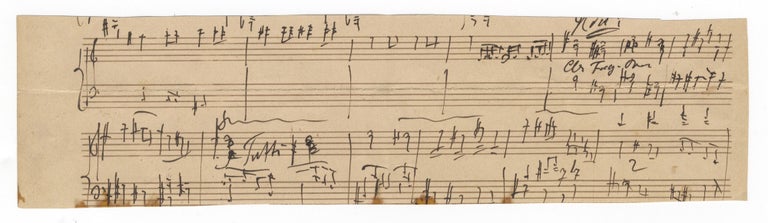 Item #39375 Autograph musical manuscript sketch leaf from the composer's Eighth Symphony. Anton DVOŘÁK.