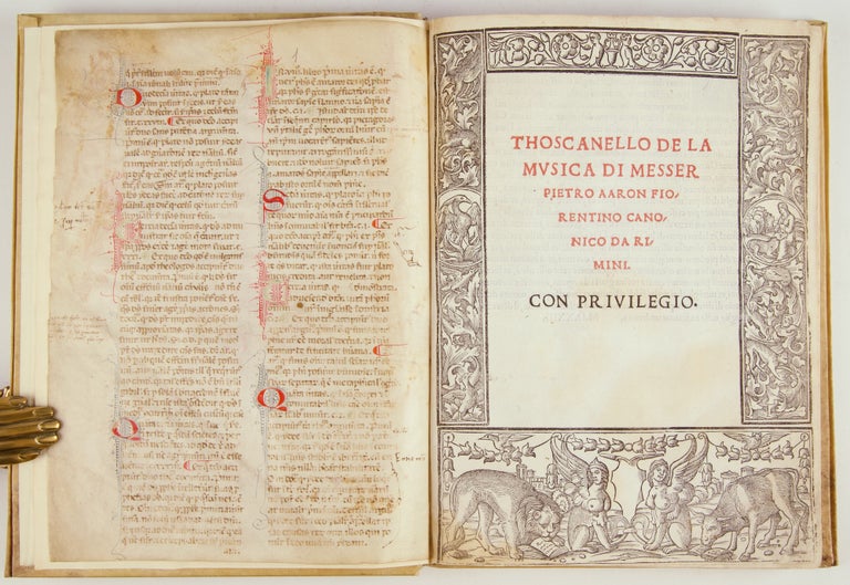 Item #39382 Thoscanello de la Musica di Messer Pietro Aaron Fiorentino Canonico da Rimini. Con Privilegio. Pietro ca. 1480-ca. 1550 ARON.