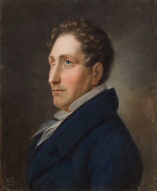 Item #39401 Fine pastel portrait of the composer Friedrich Kuhlau after the 1828 pastel portrait....
