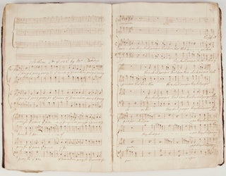 Musical manuscript collection of 23 anthems and other liturgical vocal music including Purcell's Te Deum