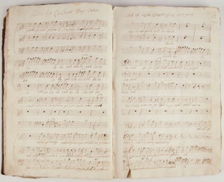 Musical manuscript collection of 23 anthems and other liturgical vocal music including Purcell's Te Deum