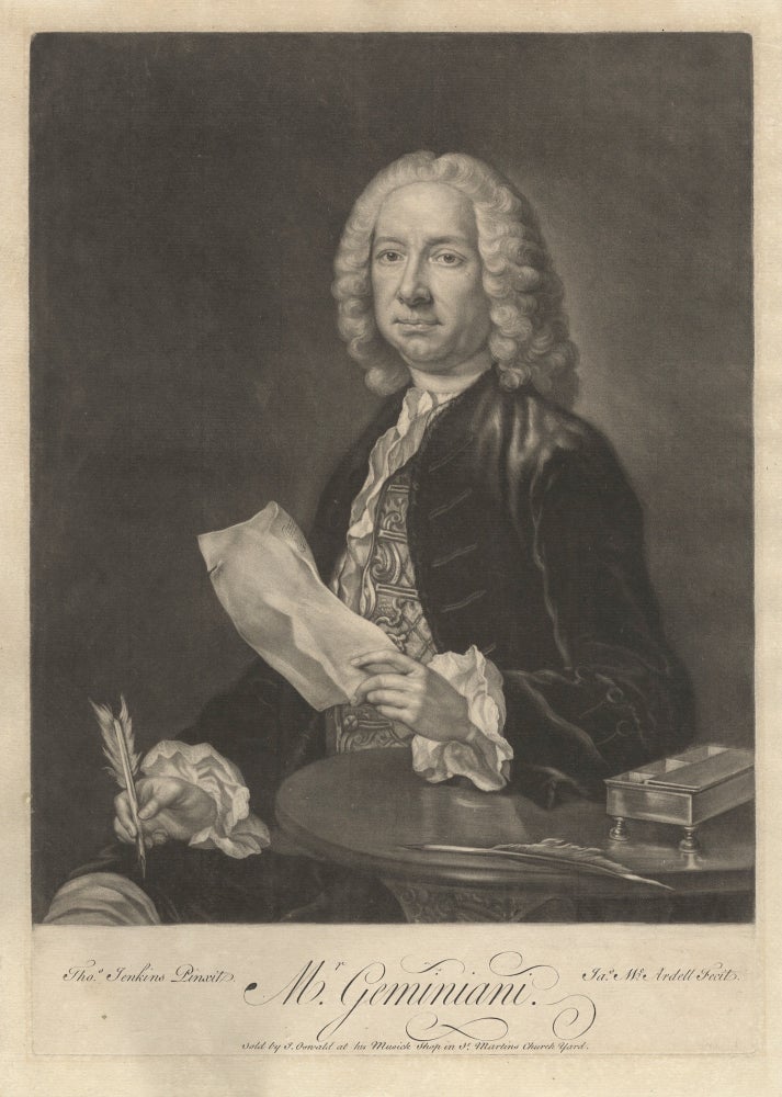 Item #39477 Fine mezzotint portrait engraving by James McArdell after the painting by Thomas Jenkins. Francesco GEMINIANI.