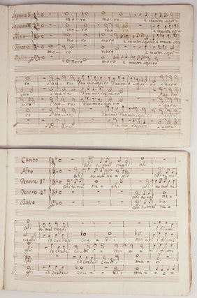 Madrigal a 5 Voix Composè Par le Prince de Venosa Charles Gesualdo [Moro e mentre sospiro]. Musical manuscript full score. Italy, late 18th century