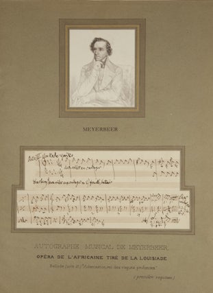 Item #39486 Small archive consisting of an autograph musical quotation from the composer's grand...