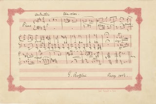 Item #39487 "Un rien" [A trifle]. Autograph musical manuscript signed "G. Rossini" and dated...