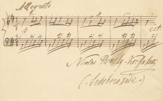 Item #39489 Autograph musical quotation from one of the composer's best known works, the...
