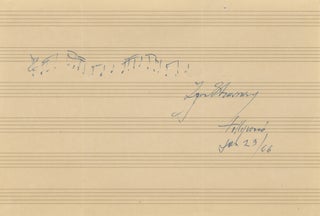 Item #39498 Autograph musical quotation from Petrushka. Signed in full. Igor STRAVINSKY