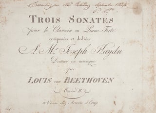 Item #39508 Trois Sonates pour le Clavecin ou Piano-Forte composées et dediées A Mr. Joseph...
