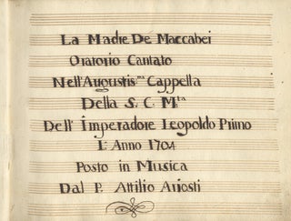Item #39529 La Madre De Maccabei, Oratorio Cantato Nell Augustis:[si]ma Cappella Della S. C....