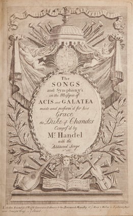 Item #39623 The Songs and Symphony's in the Masque of Acis and Galatea made and. George Frideric...
