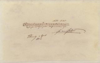 Item #39639 Autograph musical quotation signed and dated 2 April 1952 from the composer's opera....