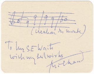 Item #39655 Autograph musical quotation from the composer's noted jazz-inspired work, La...