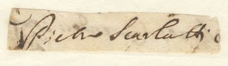 Item #39667 Autograph signature of the son of Alessandro Scarlatti. Pietro Filippo SCARLATTI