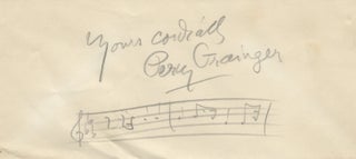 Item #39678 Autograph musical quotation from Country Gardens, signed in full. Percy GRAINGER