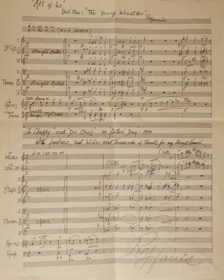 Item #39684 Autograph musical manuscript full score from the composer's All of Us, signed in. Roy...
