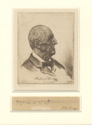 Item #39699 Autograph musical quotation signed "A. Bruckner" from the dramatic opening theme of...