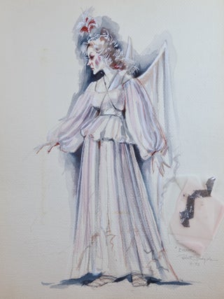 Everyman. A 15th century English Morality Play. 3 large original watercolor costume designs by noted American artist Robert Perdziola (born 1961), two titled, signed and dated February 1983 in pencil by the artist, one titled and dated but unsigned