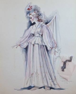 Everyman. A 15th century English Morality Play. 3 large original watercolor costume designs by noted American artist Robert Perdziola (born 1961), two titled, signed and dated February 1983 in pencil by the artist, one titled and dated but unsigned
