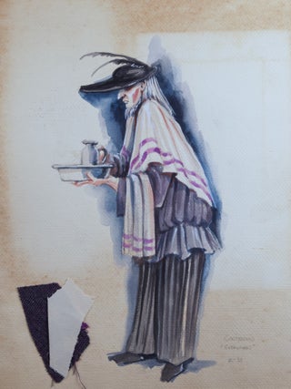 Everyman. A 15th century English Morality Play. 3 large original watercolor costume designs by noted American artist Robert Perdziola (born 1961), two titled, signed and dated February 1983 in pencil by the artist, one titled and dated but unsigned